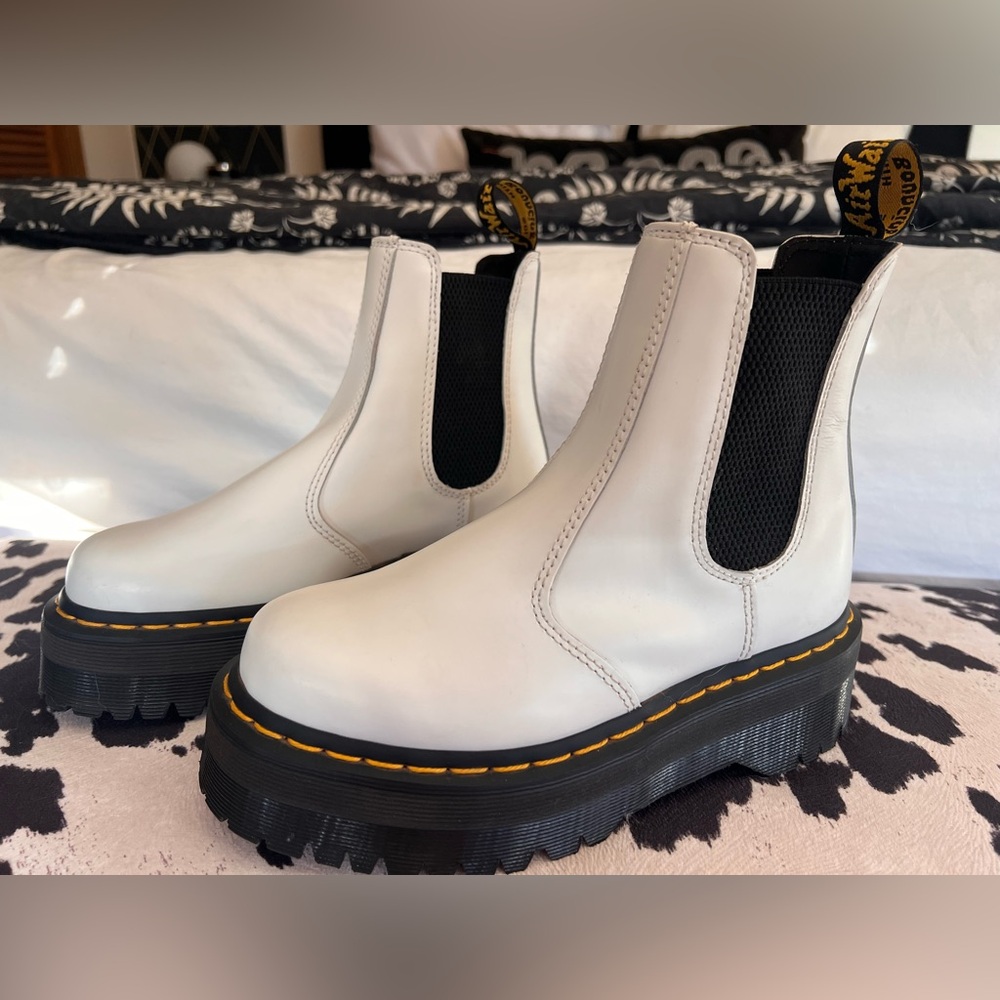 Dr. Martens White Chelsea Boots